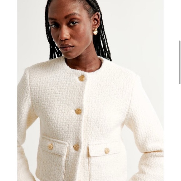 Abercrombie collarless boucle jacket - Picture 7 of 10